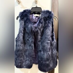 Kersh Faux Fur Vest in Rich Purple